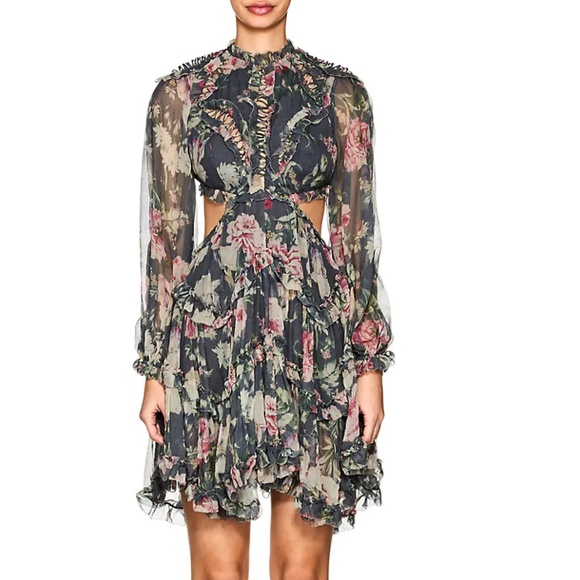Zimmermann Dresses & Skirts - SOLD • Zimmermann Iris Floral Silk Open-Back Dress